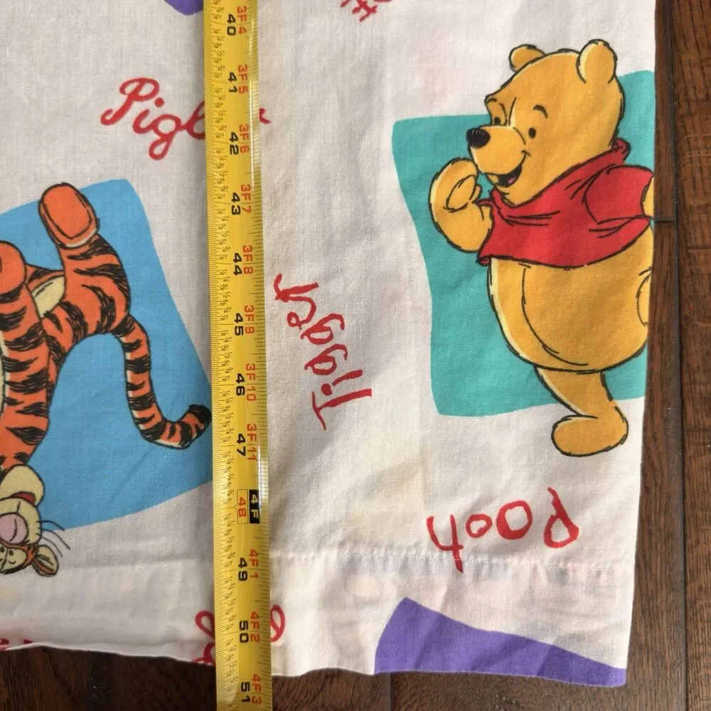 Disney Winnie the Pooh 1996 Crib Sheet 1 Fitted End 1 Flat Tigger Eeyore VTG